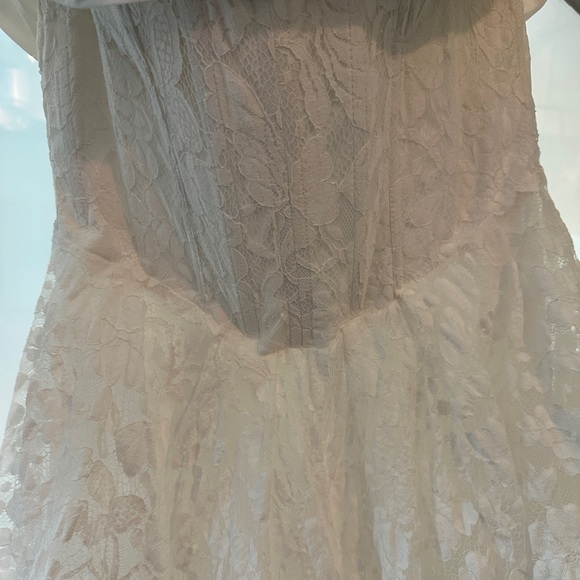 BRIDE / WEDDING / REHEARSAL / AFTER PARTY LACE OFF THE SHOULDER DRESS - Picture 3 of 6